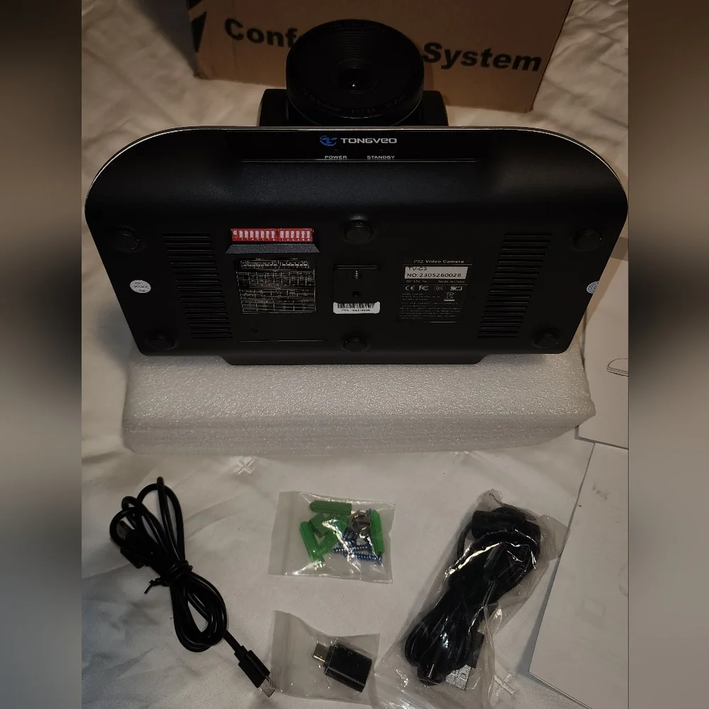TONGVEO PTZ Conference Room Video Camera System HD 1080P 60fps 3X Optical Zoom